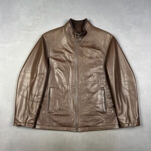 Danier Brown Leather Bomber Jacket